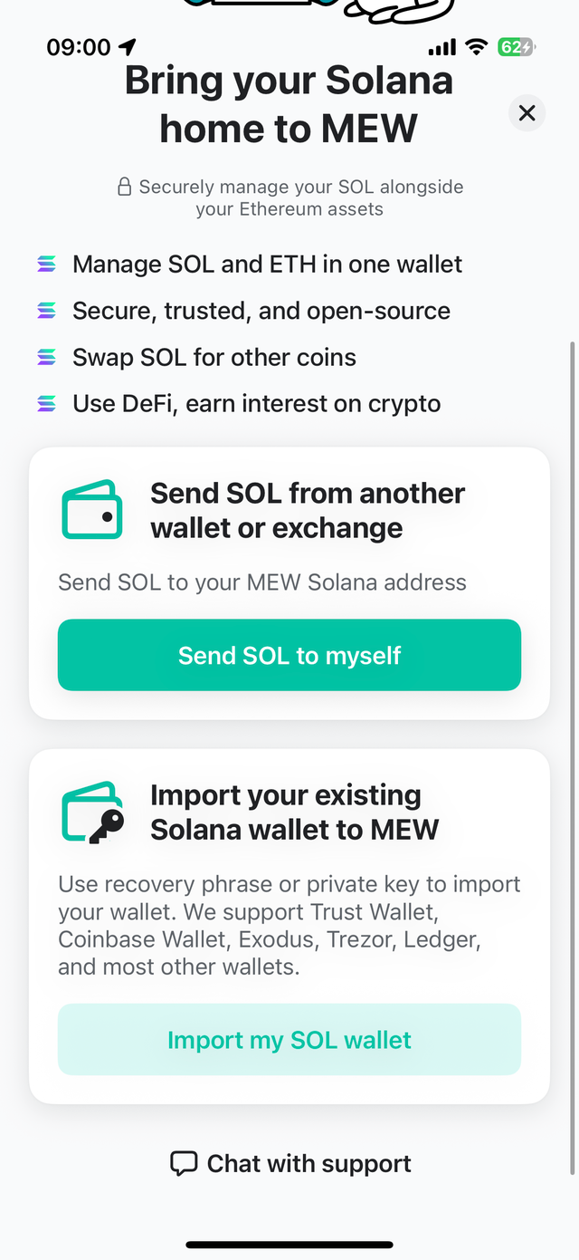 How to Import SOL from Trust Wallet to MEW Mobile